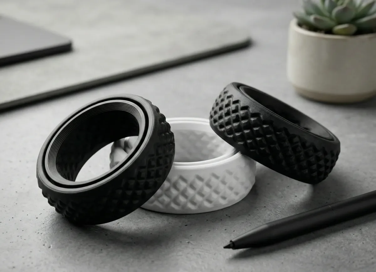 Dokulu Fidget Spinner Yüzük – Stres Giderici El Oyuncağı, Odak Artırıcı Masa Oyuncağı